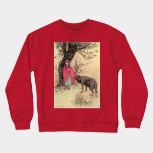 Vintage Fairy Tales, Little Red Riding Hood by Warwick Goble Crewneck Sweatshirt